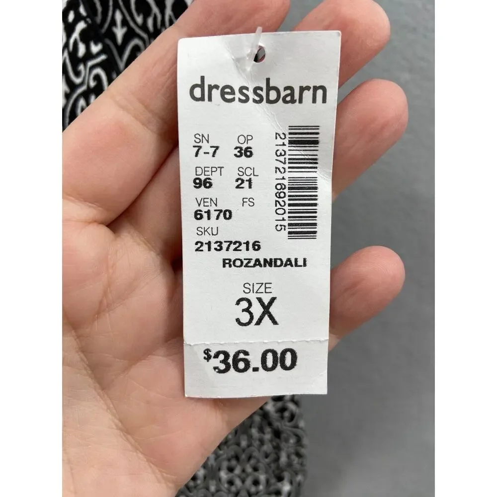 NWT Dress Barn Est 1962 Skirt Women Size‎ 3X Black White Elastic Waist Stretch